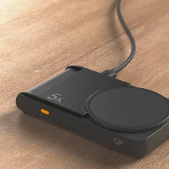 GP Batterier Magnetic Safe 2-In-1 Wireless Powerbank 5000 mAh Grey