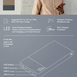GP Batterier Powerbank M2+ 10000 mAh Beige
