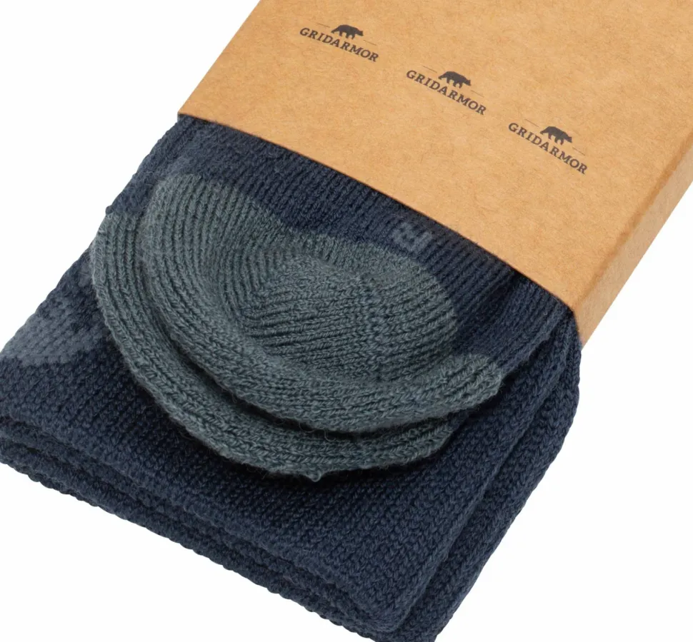 Gridarmor Kids' Alpin Merino Ski Sokk Jr Blue/Grey