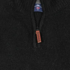 Gridarmor Men's Snøkrystall Solid Half Zip Ullgenser Black Beauty