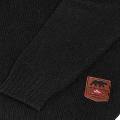 Gridarmor Men's Snøkrystall Solid Half Zip Ullgenser Black Beauty
