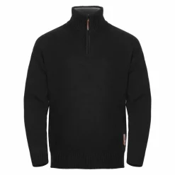 Gridarmor Men's Snøkrystall Solid Half Zip Ullgenser Black Beauty
