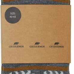 Gridarmor Striped Bear Merino Socks Grey/Beige/White