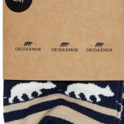 Gridarmor Striped Bear Merino Socks Navy Blazer