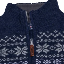 Gridarmor Women's Snøkrystall Half Zip Ullgenser Light Grey/Dark Navy/White