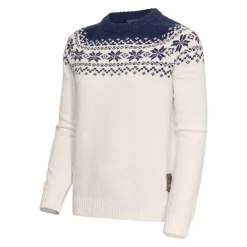 Gridarmor Women’s Snøkrystall Round Neck Ullgenser White/Dark Navy