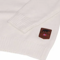 Gridarmor Women’s Snøkrystall Round Neck Ullgenser White/Dark Navy