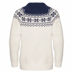 Gridarmor Women’s Snøkrystall Round Neck Ullgenser White/Dark Navy