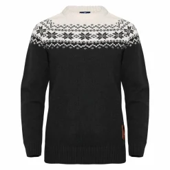 Gridarmor Women’s Snøkrystall Round Neck Ullgenser Black/White