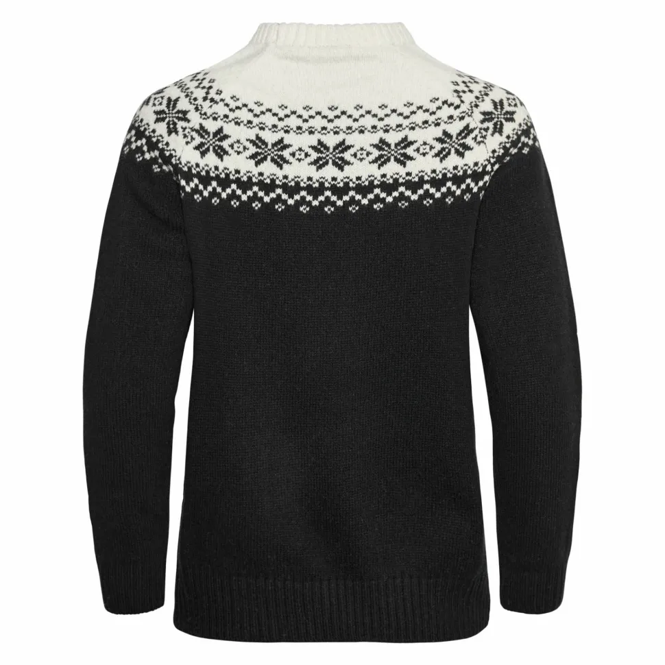 Gridarmor Women’s Snøkrystall Round Neck Ullgenser Black/White