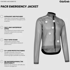 Gripgrab Men's PACR Emergency Jacket Transparent