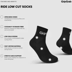 Gripgrab RIDE Low Cut Socks 3-Pack Black