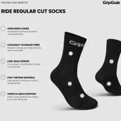 Gripgrab RIDE Regular Cut Socks Black