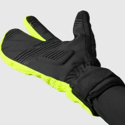 Gripgrab Ride Windproof Deep Winter Lobster Gloves Yellow Hi-Vis
