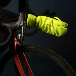 Gripgrab Ride Windproof Deep Winter Lobster Gloves Yellow Hi-Vis