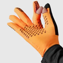 Gripgrab Running Expert Hi-Vis Touchscreen Winter Gloves Orange Hi-Vis