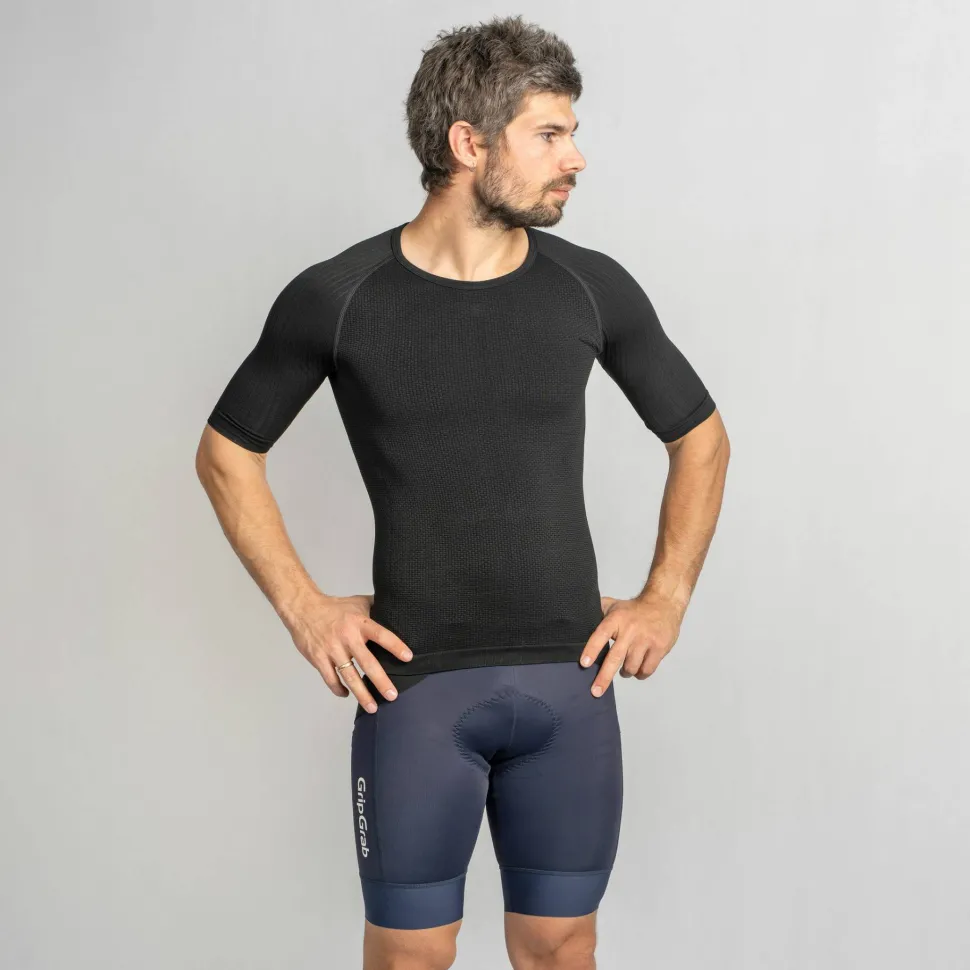 Gripgrab Unisex PACR Spring-Autumn Seamless Short Sleeve Base Layer Black