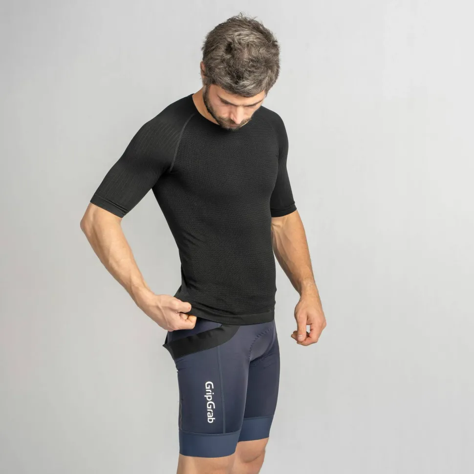 Gripgrab Unisex PACR Spring-Autumn Seamless Short Sleeve Base Layer Black