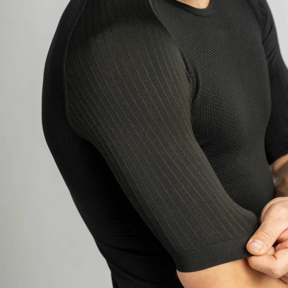 Gripgrab Unisex PACR Spring-Autumn Seamless Short Sleeve Base Layer Black