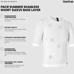 Gripgrab Unisex PACR Ultralight Seamless Short Sleeve Base Layer White