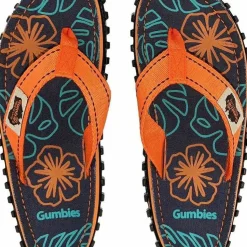 Gumbies Unisex Islander Orange Hibiscus