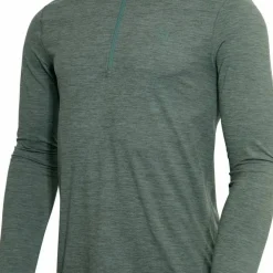 Hellner Men's Nunis Halfzip Long Sleeve Tee Laurel Wreath Melange