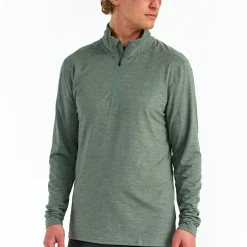 Hellner Men's Nunis Halfzip Long Sleeve Tee Laurel Wreath Melange