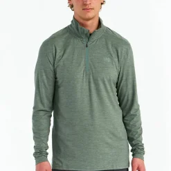 Hellner Men's Nunis Halfzip Long Sleeve Tee Laurel Wreath Melange