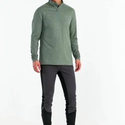 Hellner Men's Nunis Halfzip Long Sleeve Tee Laurel Wreath Melange