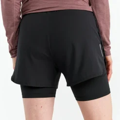 Hellner Women's Kelva 2-In-1 Running Long Tights Black Beauty/black Beauty