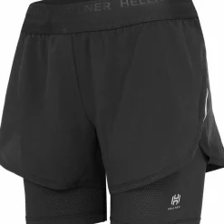 Hellner Women's Kelva 2-In-1 Running Long Tights Black Beauty/black Beauty