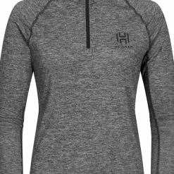 Hellner Women's Nunis Halfzip Long Sleeve Tee Black Beauty Melange