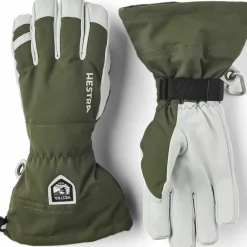 Hestra Army Leather Heli Ski 5-finger Olive