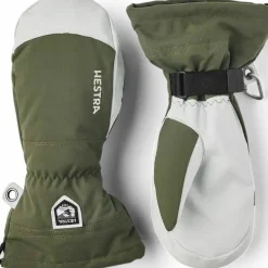 Hestra Army Leather Heli Ski Mitt Olive