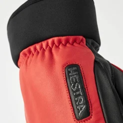 Hestra Army Leather Wool Terry 5-Finger Flame Red