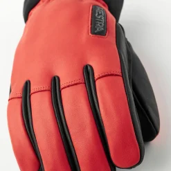 Hestra Army Leather Wool Terry 5-Finger Flame Red