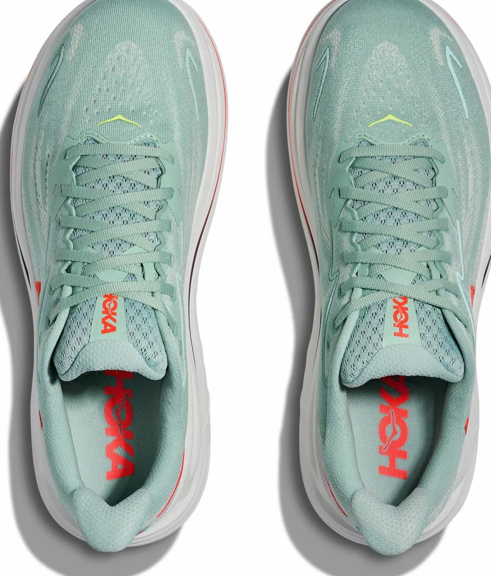 Hoka Men's Clifton 10 Wide Sage/Neon Flame