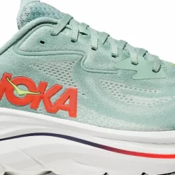Hoka Men's Clifton 10 Wide Sage/Neon Flame