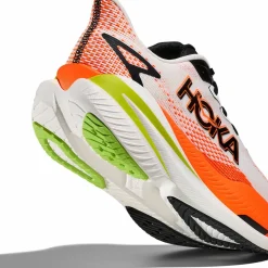 Hoka Men's Mach X 3 White/Neon Tangerine
