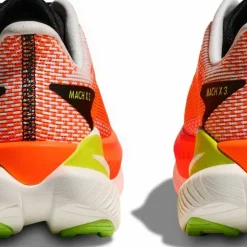 Hoka Men's Mach X 3 White/Neon Tangerine
