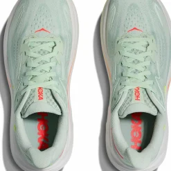 Hoka Women's Clifton 10 Sea Glass / Neon Flame
