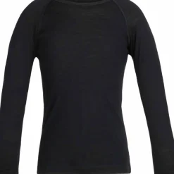 Icebreaker Kids' 200 Oasis Longsleeve Crewe Black