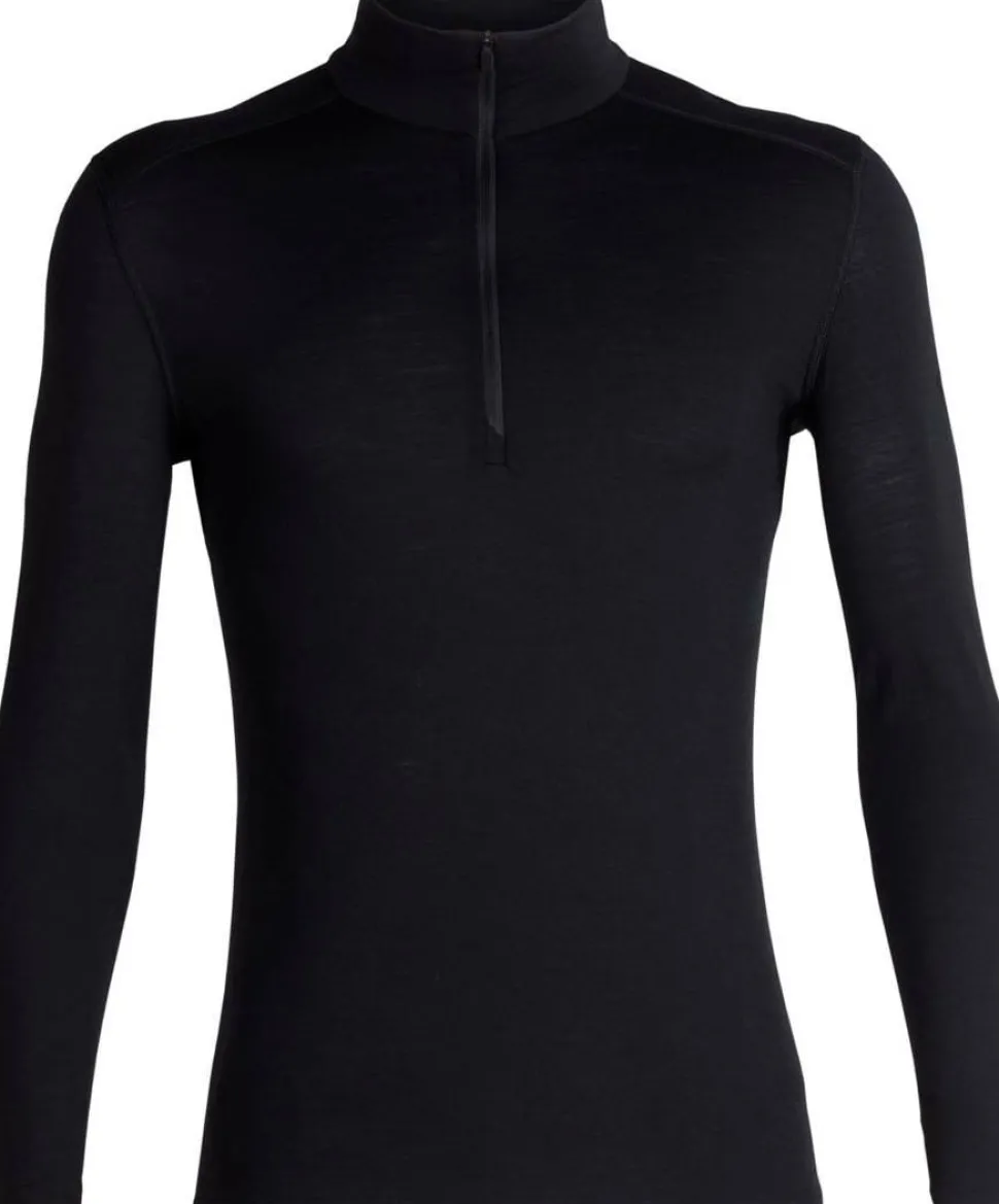 Icebreaker Men's 200 Oasis Long Sleeve Half Zip Black