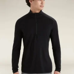 Icebreaker Men's 200 Oasis Long Sleeve Half Zip Black