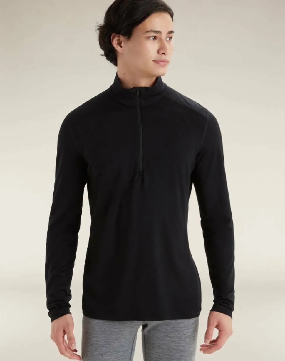 Icebreaker Men's 200 Oasis Long Sleeve Half Zip Black