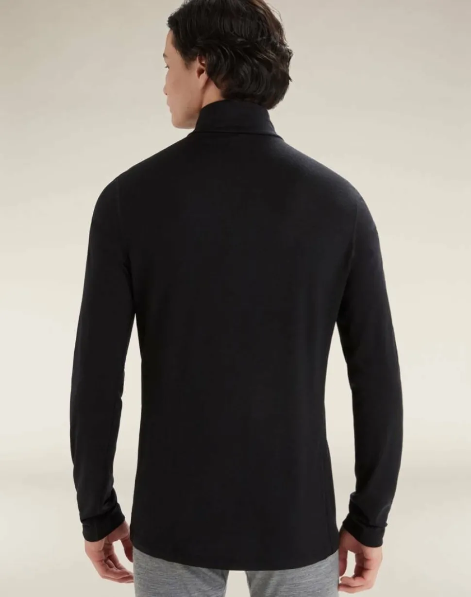 Icebreaker Men's 200 Oasis Long Sleeve Half Zip Black
