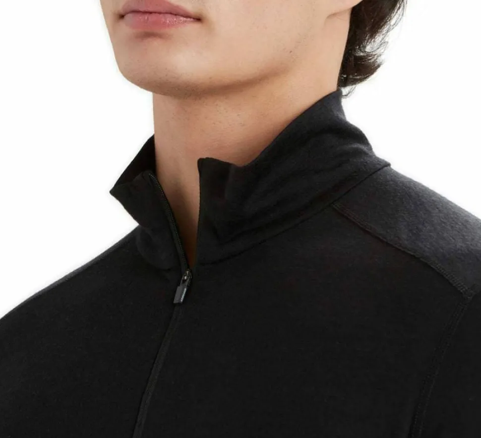 Icebreaker Men's 200 Oasis Long Sleeve Half Zip Black