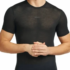 Icebreaker Men's Merino 75 Cool-Lite Featherlight Shortsleeve Crewe Black