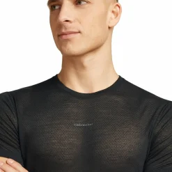 Icebreaker Men's Merino 75 Cool-Lite Featherlight Shortsleeve Crewe Black