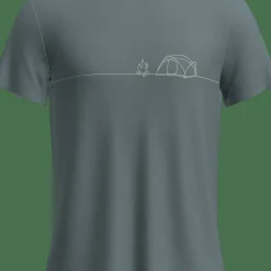 Icebreaker Men's Merino Blend Core Ss Tee Single Line Camp Blue Ash